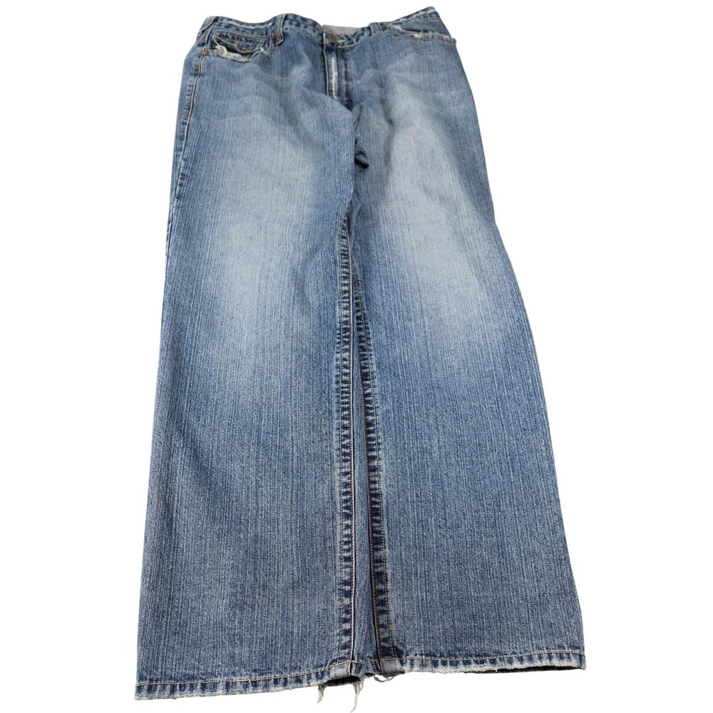 True Religion Joey Jeans Mens 40x31 Blue Medium Wash Relaxed Wide Leg Distressed